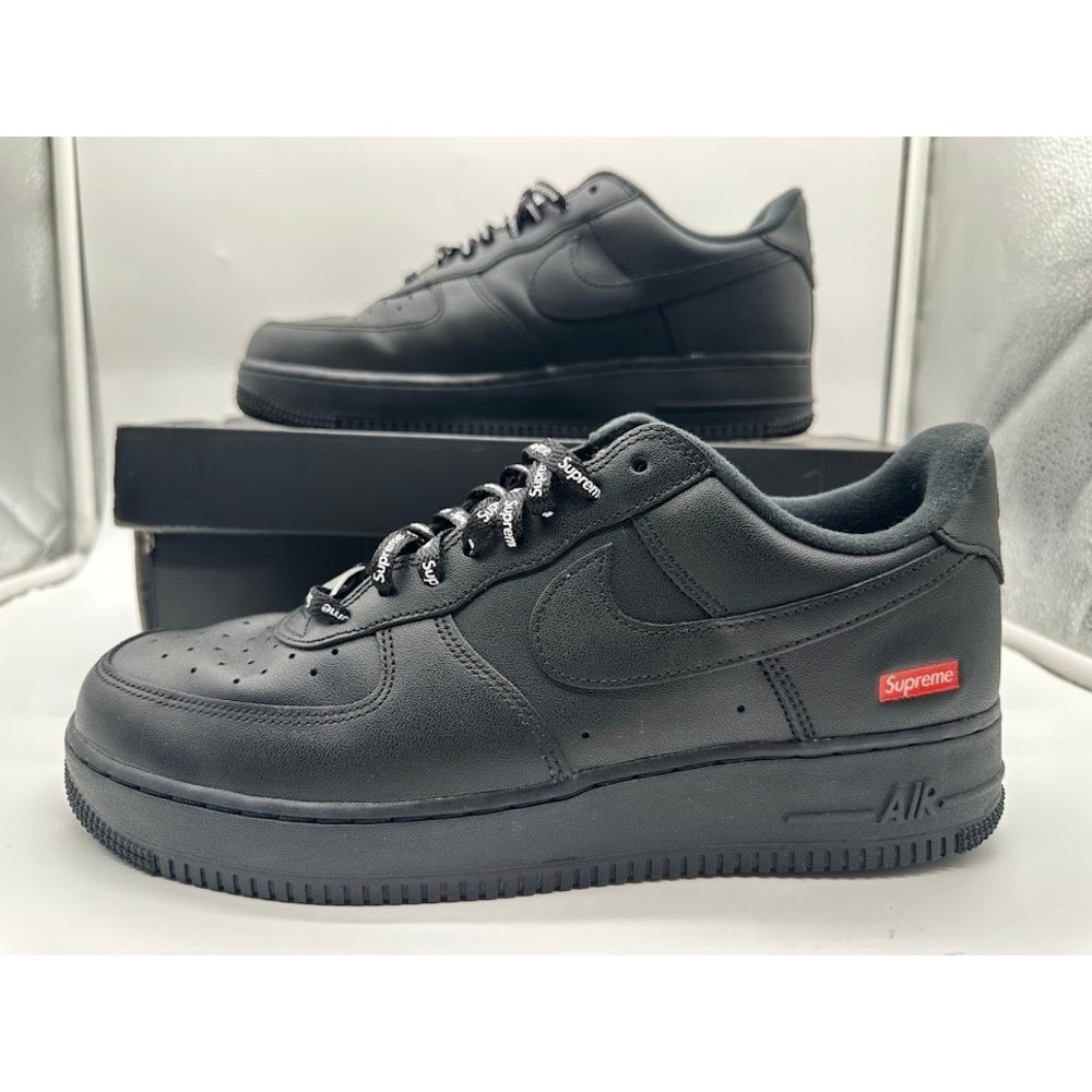 Nike Air Force 1 Low Supreme Black CU9225-001 Mens Size 10 Streetwear Sneakers - Picture 6 of 12